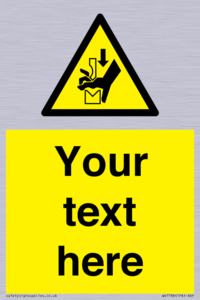 Custom warning hand crushing between press brake tool